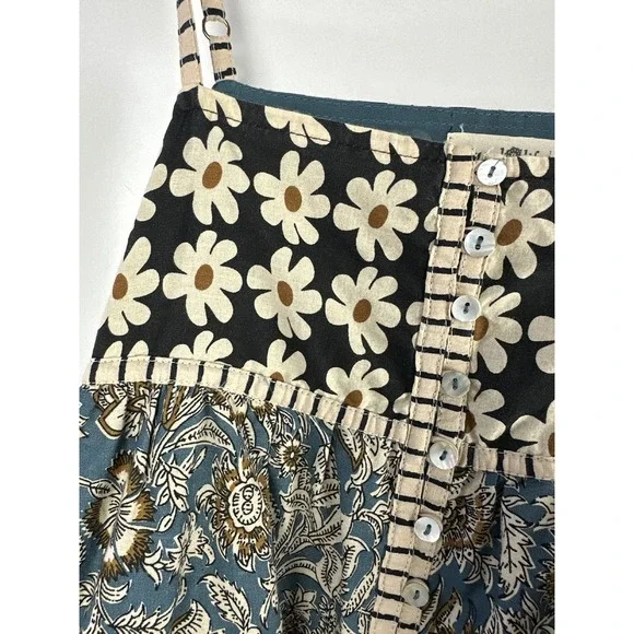 Natural Life Boho Floral Tiered Cotton Maxi Dress Button Front Midi Womens XL - Picture 4 of 14